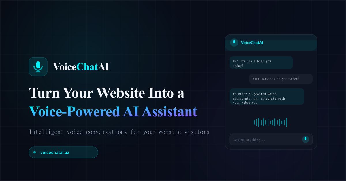 VoiceChatAI — Add AI Voice Chat to Your Website in 2 Minutes